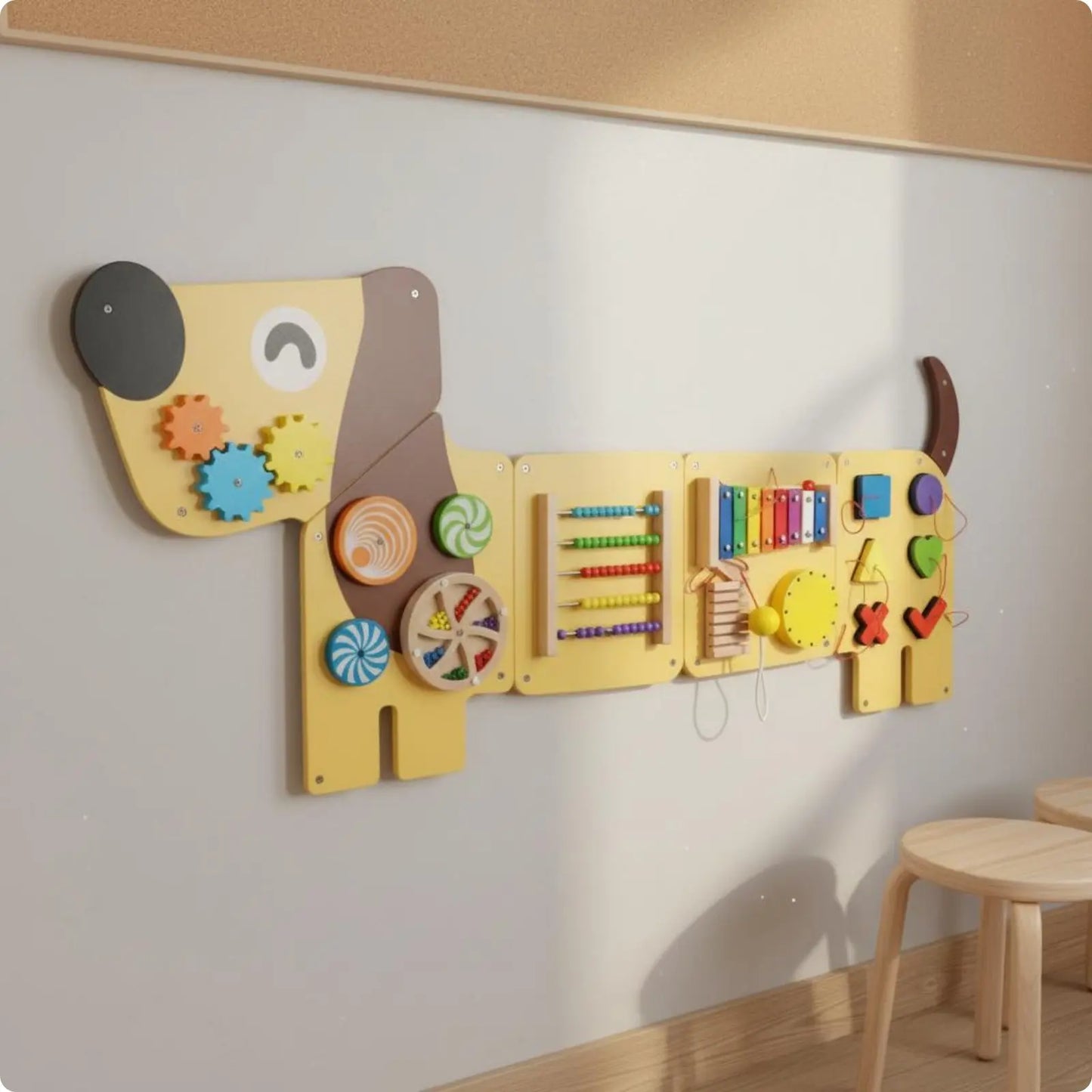 ✨ Kibo Activity Wall™ – Panel Montessori Interactivo de Pared