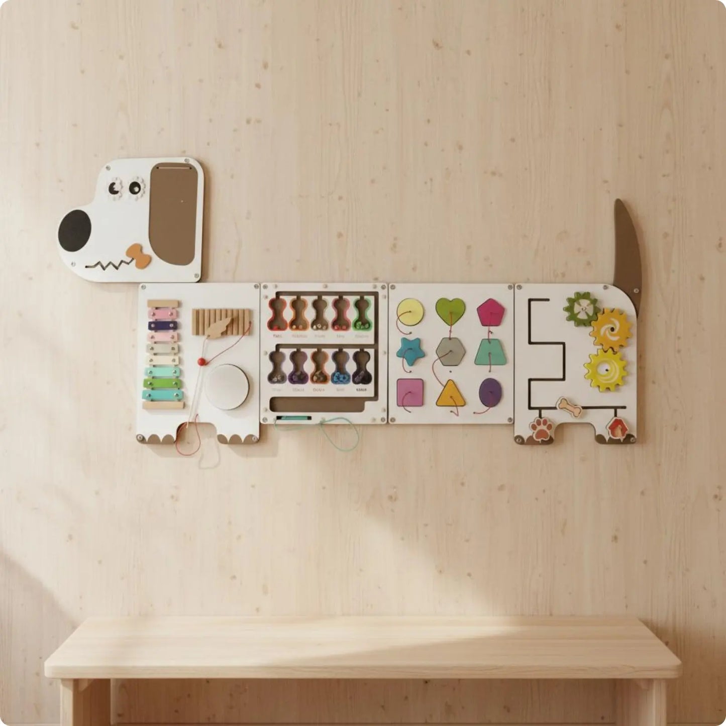 ✨ Kibo Activity Wall™ – Panel Montessori Interactivo de Pared