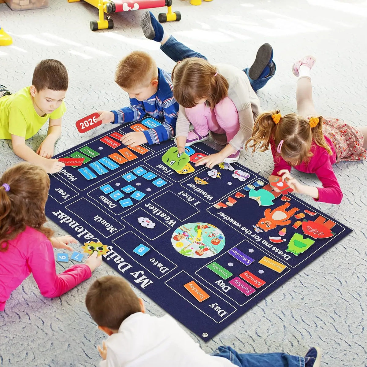 📅 Kibo Calendario™ – Tablero de Fieltro Montessori