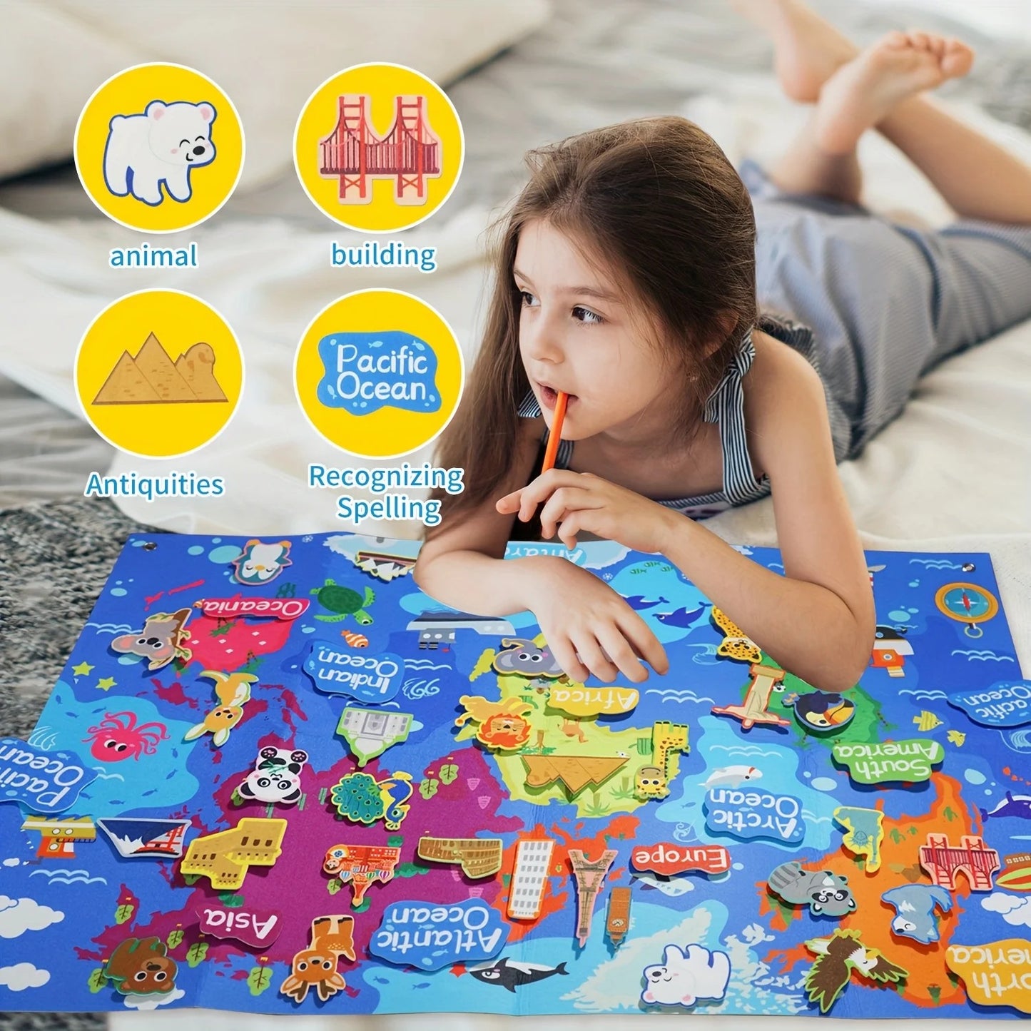 🌍 Kibo Story Board™ | Mapa Montessori de Mapa del Mundo