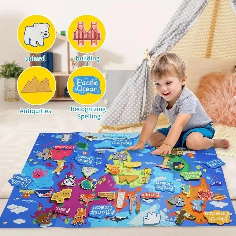 🌍 Kibo Story Board™ | Mapa Montessori de Mapa del Mundo