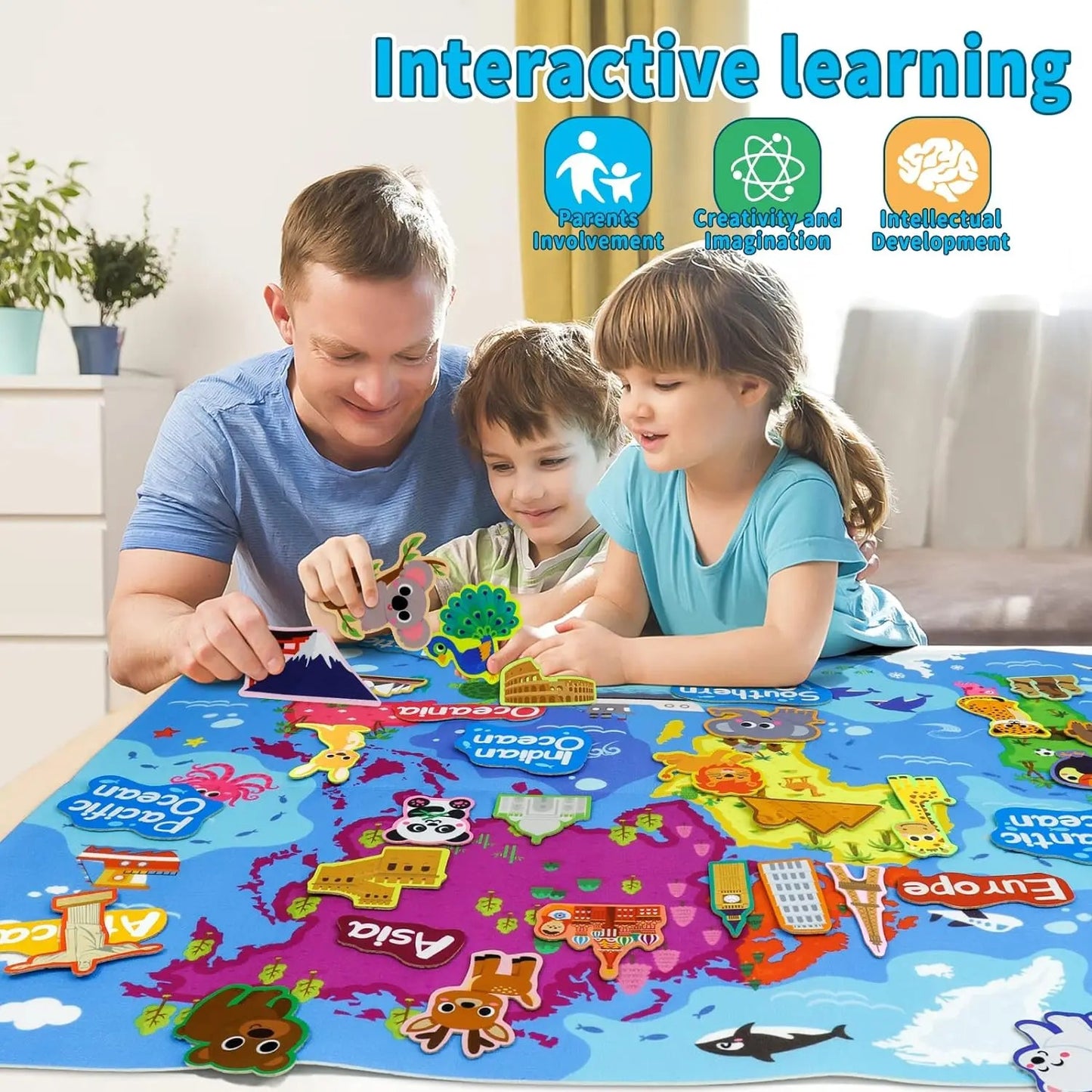 🌍 Kibo Story Board™ | Mapa Montessori de Mapa del Mundo