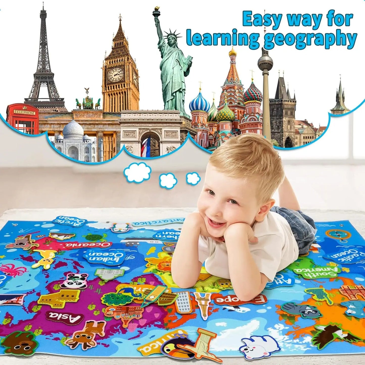 🌍 Kibo Story Board™ | Mapa Montessori de Mapa del Mundo